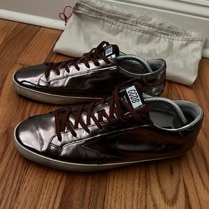 Golden Goose Metallic Brown Low-Top Sneakers